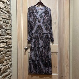 Floral Paisley Tiered Dress-Lovestitch-Size M